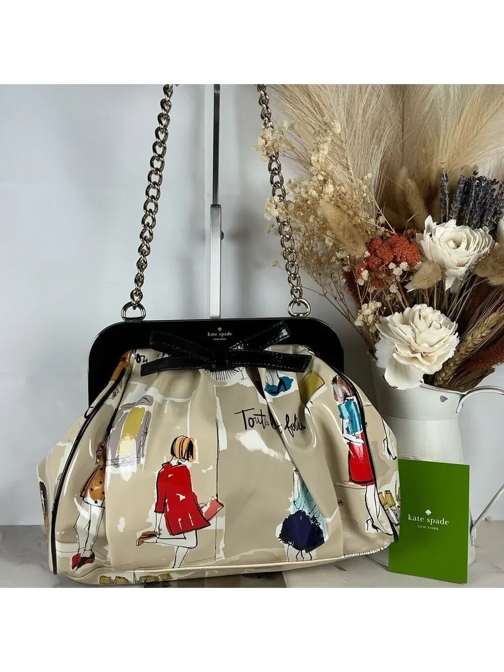 Kate Spade RARE‎ Garance Doré Collection Clutch Hand Shoulder Bag Kisslock Uniqu